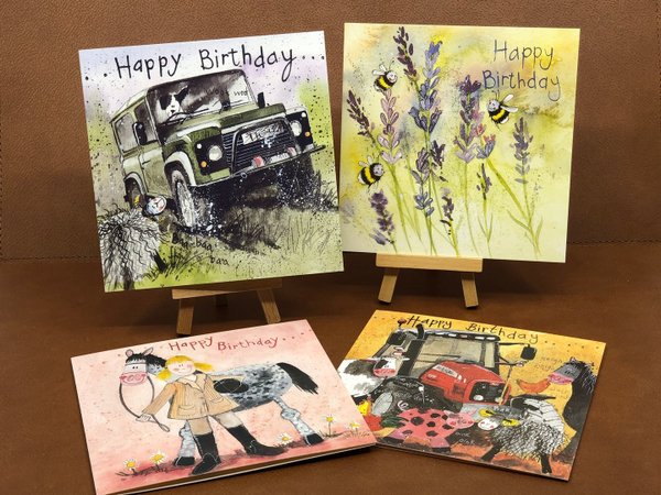 Alex Clark Geburtstagskarte - kleine Hasen - happy Birthday