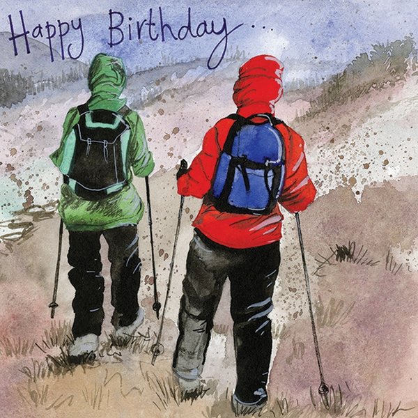 Alex Clark Happy Birthday Karte - Hiking