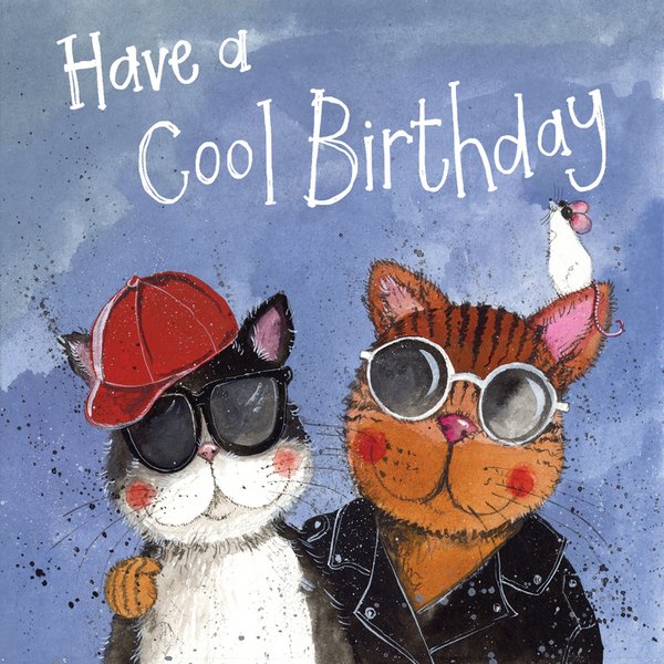 Alex Clark Happy Birthday Karte - Cool Cats