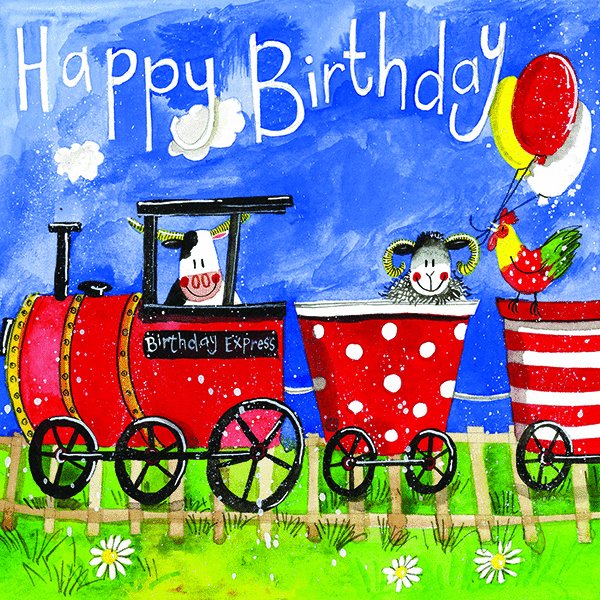 Alex Clark Happy Birthday Karte - Runaway Train