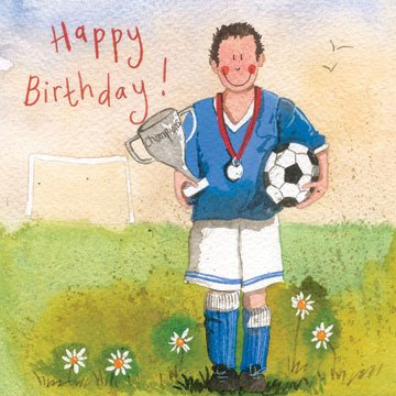 Alex Clark Geburtstagskarte - Fussballer - Birthday Card