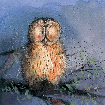 Alex Clark Grusskarte ohne Text - Night Owl
