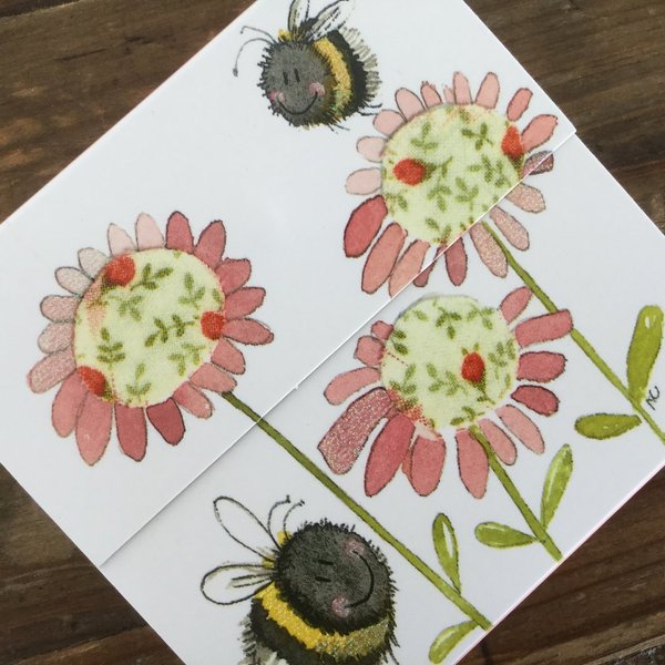 Alex Clark Zettelblock klein - Bees and Flowers