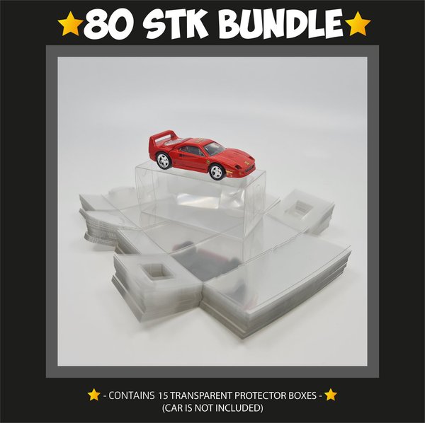 80 Stk. Bundle - Transparente Schutzbox - Modellautos 1:64