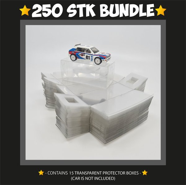 250 Stk. Bundle - Transparente Schutzbox - Modellautos 1:64