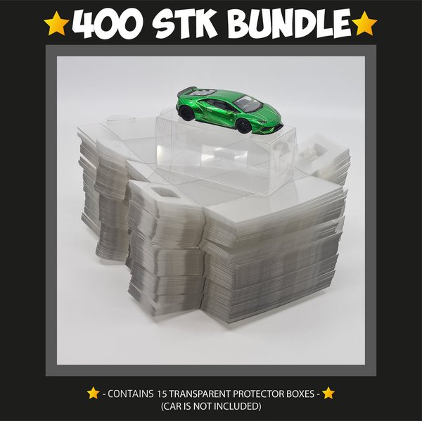 400 Stk. Bundle - Transparente Schutzbox - Modellautos 1:64