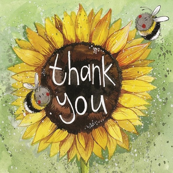 Alex Clark - Dankeskarte Thank you - Sonnenblumen