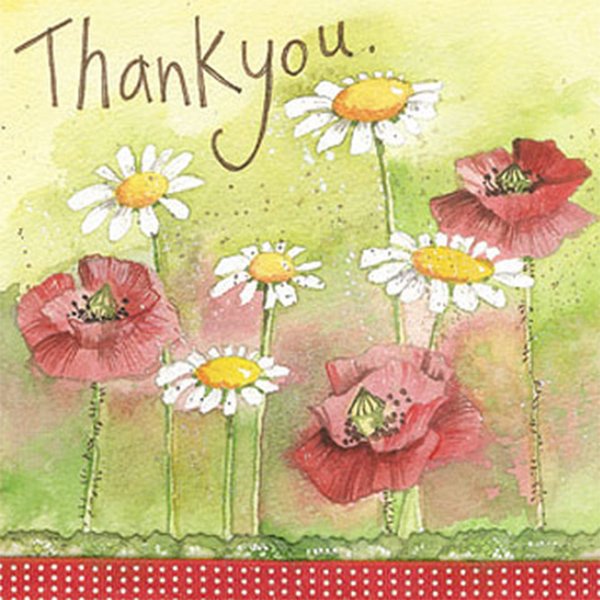 Alex Clark - Dankeskarte Blumen - Mohnblumen