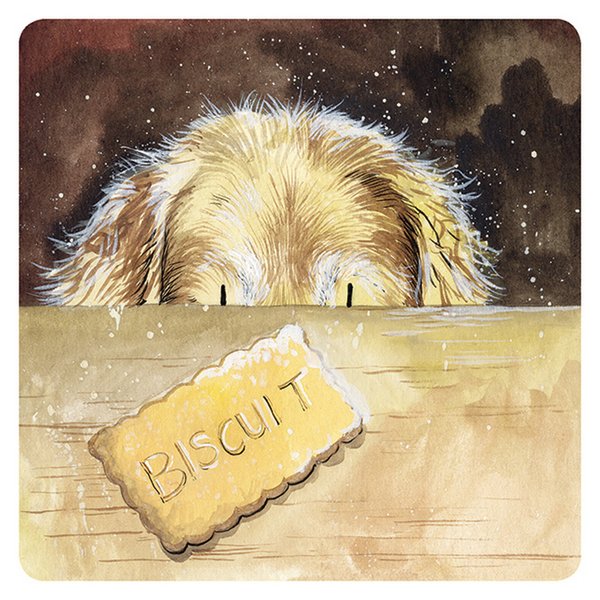 Alex Clark Art - Untersetzer Kork - Hund mit Biscuit