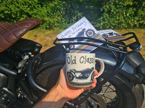 Alex Clark Art - Porzellan Tasse - Old Classic Motorrad