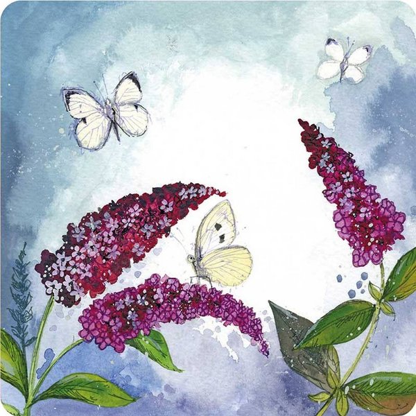Alex Clark Art - Untersetzer Kork - Schmetterling - Flieder