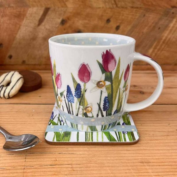Alex Clark Art - Porzellan Tasse - Frühlingsblumen - Tulpen