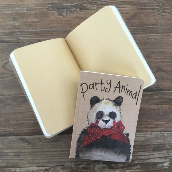 Alex Clark - Kraftpapier Notizbuch - Panda - Party animal