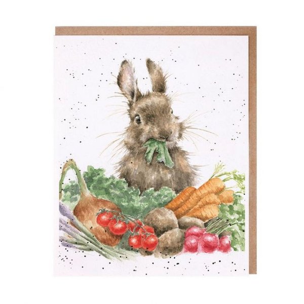 Wrendale - Karte ohne Text - Kaninchen und Gemüse