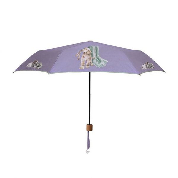 Wrendale - Regenschirm lila Hunde und Stiefel