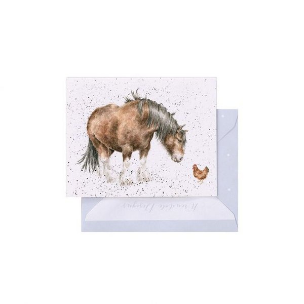 Wrendale - Minikarte Pferd und Huhn - Farmyard friends Horse