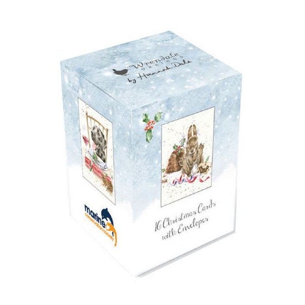Wrendale Charity Box - Minikarten - süsse Weihnachtsmotive